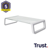 SUPPORTO MONITOR IN VETRO TEMPERATO - TRUST MONTA - BIANCO
