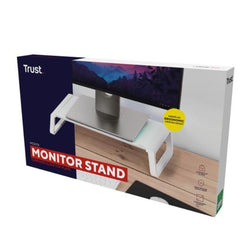 SUPPORTO MONITOR IN VETRO TEMPERATO - TRUST MONTA - BIANCO