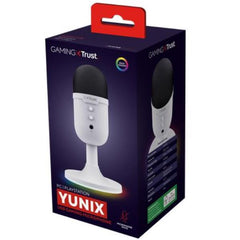 MICROFONO GAMING CABLATO USB 1,8M ILLUMINAZIONE RGB CON INGRESSO JACK 3,5MM - TRUST GXT234W YUNIX - BIANCO