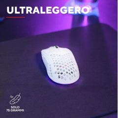MOUSE GAMING RGB WIRELESS RICARICABILE ULTRALEGGERO 4.800DPI, AUTONOMIA 80H - TRUST GXT929W HELOX BIANCO