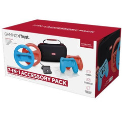SET ACCESSORI 7 IN 1 PER NINTENDO SWITCH (CUSTODIA + 2 VOLANTI + 2 GAMEPAD PER JOYCON + 2 VETRO PROTEZIONE + SUPPORTO RICARICA) - TRUST GAMING GXT 1249 - MULTICOLORE
