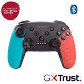 CONTROLLER GAMEPAD WIRELESS RICARICABILE PER NINTENDO SWITCH/SWITCH 2/SWITCH OLED/SWITCH LIGHT CON COMANDI MOVIMENTO E FEEDBACK A VIBRAZIONE - TRUST GXT 1246B NERO/ROSSO/BLU