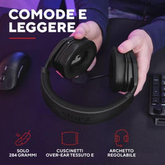 CUFFIE GAMING CABLATE JACK 3,5MM MULTIPIATTAFORMA OVER-EAR, DRIVER 50MM - TRUST GXT492 CARUS NERO