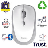 MOUSE WIRELESS MULTICONNECT 2x BT + 1 WL 2,4GHz SILENT - DURATA BATTERIA 12 MESI - 1600DPI - PLASTICA RICICLATA 75% -TRUST YVI+ MULTI-DEVICE BIANCO