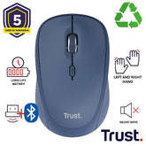 MOUSE WIRELESS MULTICONNECT 2x BT + 1 WL 2,4GHz SILENT - DURATA BATTERIA 12 MESI - 1600DPI - PLASTICA RICICLATA 75% -TRUST YVI+ MULTI-DEVICE BLU
