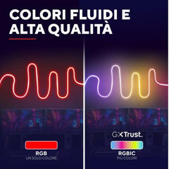 STRISCIA LED RGB 5M PROGRAMMABILE E DIMMERABILE TRUST VYBZ GXT 904 - ALEXA - GOOGLE HOME