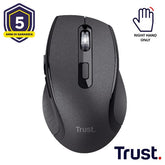 MOUSE WIRELESS COMFORT - 1600DPI - TRUST SURA - NERO