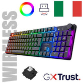 TASTIERA GAMING MECCANICA WIRELESS RICARICABILE RGB LOW PROFILE, MANOPOLA VOLUME AUDIO - LAYOUT ITALIANO - TRUST GXT868 TORIX - NERO