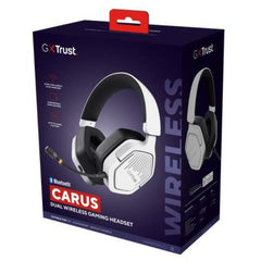 CUFFIA GAMING WIRELESS RICARICABILE CON DOPPIA CONNESSIONE BT + 2,4GHz OVER-EAR, DRIVER 50MM - TRUST GXT493W CARUS - BIANCO