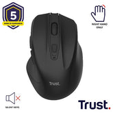 MOUSE WIRELESS SILENZIOSO - 2200DPI - TRUST NITO - NERO