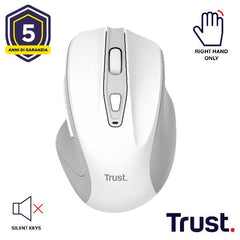 MOUSE WIRELESS SILENZIOSO - 2200DPI - TRUST NITO - BIANCO