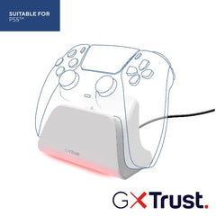 SUPPORTO DI RICARICA PER GAMEPAD/CONTROLLER PLAYSTATION PS5 - TRUST GXT 255W - BIANCO