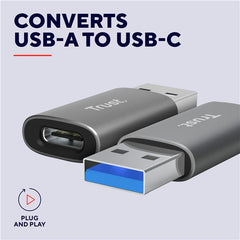 ADATTATORE DA USB- A (MASCHIO) USB-C (FEMMINA) 2PZ - TRUST - GRIGIO