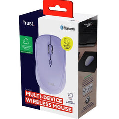 MOUSE WIRELESS MULTICONNECT 2x BT + 1 WL 2,4GHz SILENT - DURATA BATTERIA 12 MESI - 1600DPI - PLASTICA RICICLATA 75% -TRUST YVI+ MULTI-DEVICE VIOLA