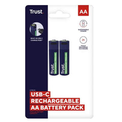 2PZ BATTERIE AA RICARICABILI TRAMITE PORTA USB-C - BLU
