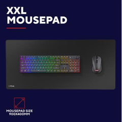 TAPPETINO/MOUSEPAD XXL - LAVABILE - PROTEGGI SCRIVANIA MISURA 930x400 - TRUST GXT 759 - NERO