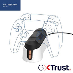 DOCK DI RICARICA PER 2 GAMEPAD/CONTROLLER PER PLAYSTATION PS5 - TRUST GXT 228 - BIANCO