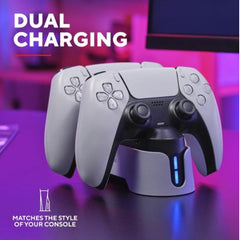 DOCK DI RICARICA PER 2 GAMEPAD/CONTROLLER PER PLAYSTATION PS5 - TRUST GXT 228 - BIANCO
