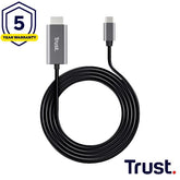 ADATTATORE DA USB-C (MASCHIO) A HDMI (MASCHIO) 4K 60HZ 1,8M - TRUST CALYX - GRIGIO