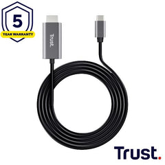 ADATTATORE DA USB-C (MASCHIO) A HDMI (MASCHIO) 4K 60HZ 1,8M - TRUST CALYX - GRIGIO