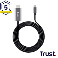 ADATTATORE DA USB-C (MASCHIO) A HDMI (MASCHIO) 4K 60HZ 1,8M - TRUST CALYX - GRIGIO