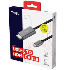 ADATTATORE DA USB-C (MASCHIO) A HDMI (MASCHIO) 4K 60HZ 1,8M - TRUST CALYX - GRIGIO