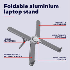 SUPPORTO/RIALZO PER LAPTOP - PIEGHEVOLE IN ALLUMINIO - TRUST MACY - GRIGIO