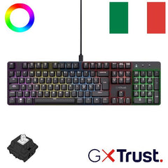 TASTIERA GAMING MECCANICA CABLATA RGB - LAYOUT ITALIANO - TRUST GXT 871 ZORA - NERO