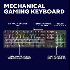TASTIERA GAMING MECCANICA CABLATA RGB - LAYOUT ITALIANO - TRUST GXT 871 ZORA - NERO
