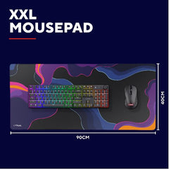 TAPPETINO/MOUSEPAD XXL - LAVABILE - PROTEGGI SCRIVANIA MISURA 930x400 - TRUST GXT 759 - ABSTRACT