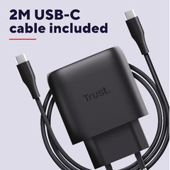 ALIMENTATORE 45W USB-C PER SMASUNG - PLASTICA RICICLATA 50% - TRUST MAXO F/SAMSUNG NERO