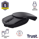 MOUSE WIRELESS USB-C RICARICABILE RICHIUDIBILE TASCABILE - 2400DPI - TRUST ZYLO - NERO