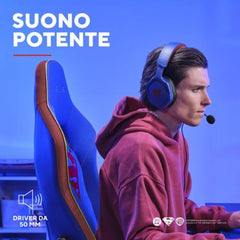 CUFFIE GAMING CABLATE JACK 3,5MM LICENZIATE SUPERMAN - MULTIPIATTAFORMA OVER-EAR, DRIVER 50MM - TRUST GXT492SM CARUS - BLU E ROSSO