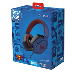 CUFFIE GAMING CABLATE JACK 3,5MM LICENZIATE SUPERMAN - MULTIPIATTAFORMA OVER-EAR, DRIVER 50MM - TRUST GXT492SM CARUS - BLU E ROSSO