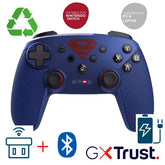 CONTROLLER GAMEPAD MULTICONNECT WIRELESS 2,4GHz + BT + CAVO PER CONSOLE E PC - PLASTICA RICICLATA 75% - TRUST GXT542SM MUTA SUPERMAN