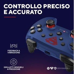 CONTROLLER GAMEPAD MULTICONNECT WIRELESS 2,4GHz + BT + CAVO PER CONSOLE E PC - PLASTICA RICICLATA 75% - TRUST GXT542SM MUTA SUPERMAN