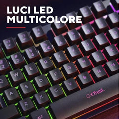 TASTIERA GAMING (COMPATTA TKL) CABLATA ILLUMINATA - LAYOUT ITALIANO - TRUST GXT833W THADO TKL - NERO