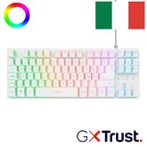 TASTIERA GAMING (COMPATTA TKL) CABLATA ILLUMINATA - LAYOUT ITALIANO - TRUST GXT833W THADO TKL - BIANCO