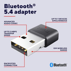 ADATTATORE BLUETOOTH® 5.4, CON PORTATA DI 10 METRI - TRUST MYNA - NERO