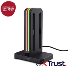 DOCK DI RICARICA PER 4 CONTROLLER JOY CON PER NINTENDO SWITCH II 4 IN 1 - TRUST GXT 1256 - NERO