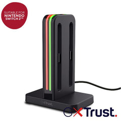 DOCK DI RICARICA PER 4 CONTROLLER JOY CON PER NINTENDO SWITCH II 4 IN 1 - TRUST GXT 1256 - NERO
