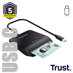 LETTORE DI SMART CARD DNI (TIPO TESSERA SANITARIA) - USB C - TRUST PRIMO NERO