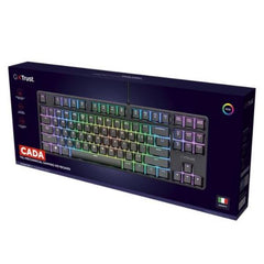 TASTIERA GAMING MECCANICA (COMPATTA TKL) CABLATA RGB - LAYOUT ITALIANO - TRUST GXT 864 CADA - NERO