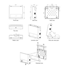 EQUIP ESF-05-B - ARMADIO DI RETE A PARETE Slim Flex 19", 5U, 500x475mm, con porta frontale in acciaio, assemblato, RAL9005 nero