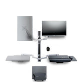 Workstation con montaggio a parete, supporto VESA per monitor da 32" (10kg), supporto per monitor completamente articolato e vassoio per tastiera