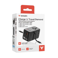 UNIVERSAL TRAVEL ADAP.GAN III 70W con doppia cavo usb C incorporato
