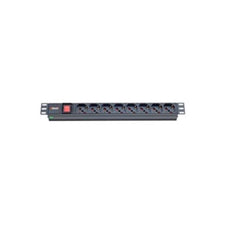 PDU 1U 8 PRESE UNIVERSALE CON INTERRUTTORE LUMINOSO - CON SPINA IEC320 C14