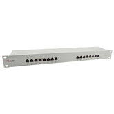 EQUIP - PATCH PANEL 16-PORTE CAT.6 SCHERMATO 19" 1U, Grigio Chiaro