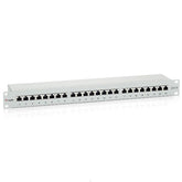 EQUIP - PATCH PANEL 24-PORTE CAT.6 PREMIUM SCHERMATO 1U 19", Grigio Chiaro