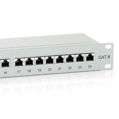EQUIP - PATCH PANEL 24-PORTE CAT.6 SCHERMATO 1U 19", Grigio Chiaro